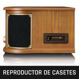 Lenco TCD-2551 Tocadiscos para Discos - Bluetooth Tocadiscos con Altavoz - Reproductor de CD - Pletina de Casete - 3 velocidades - Transmisión por Correa - 2 x 5 vatios - Madera