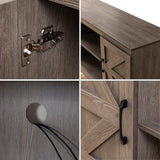 Zinus Wade Mueble TV - Mueble TV 147x67x40 cm - Mueble con armario - Diseño estilo granja - Gris