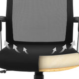 SONGMICS Silla giratoria de oficina, Silla de escritorio de malla Altura ajustable, Negro OBN83B