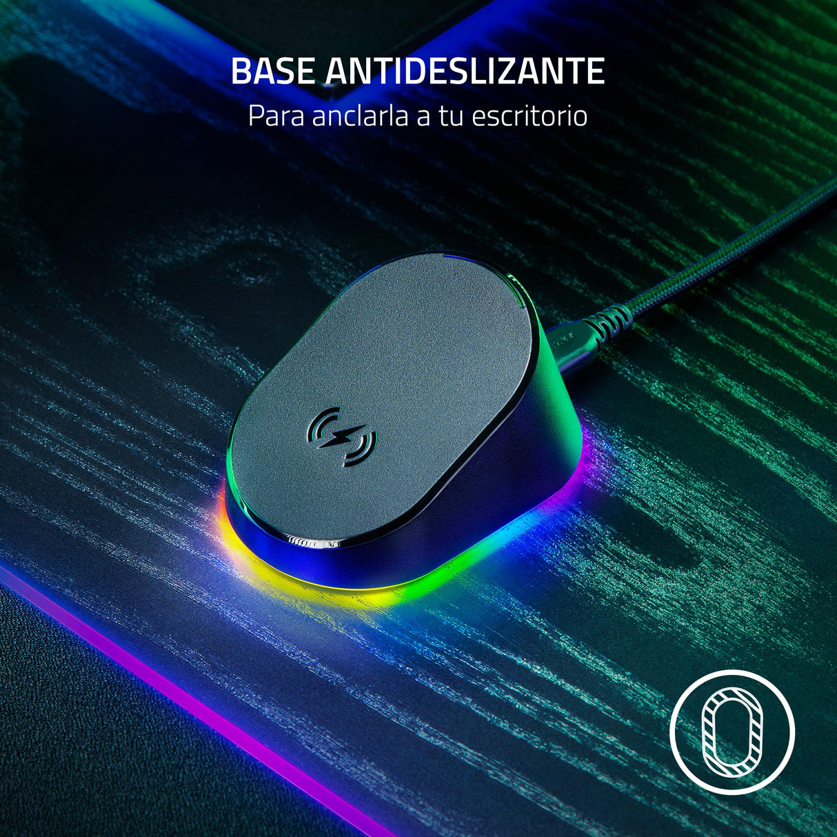 Razer Mouse Dock Pro & Charging Puck - Base de carga inalámbrica magnética & módulo para ratones compatibles, Hyperspeed 4K, iluminación 8 RGB Chroma) - Negro