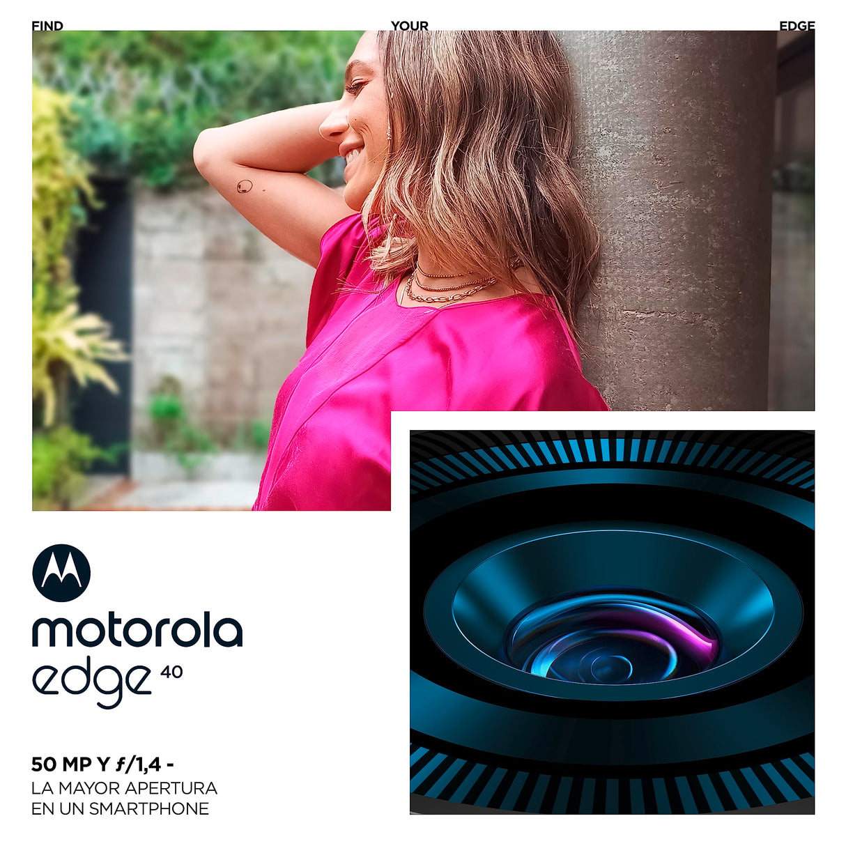 Motorola Edge 40, 5G, 8+256GB, Bateria 4400mAh, Cámara 50MP, magenta