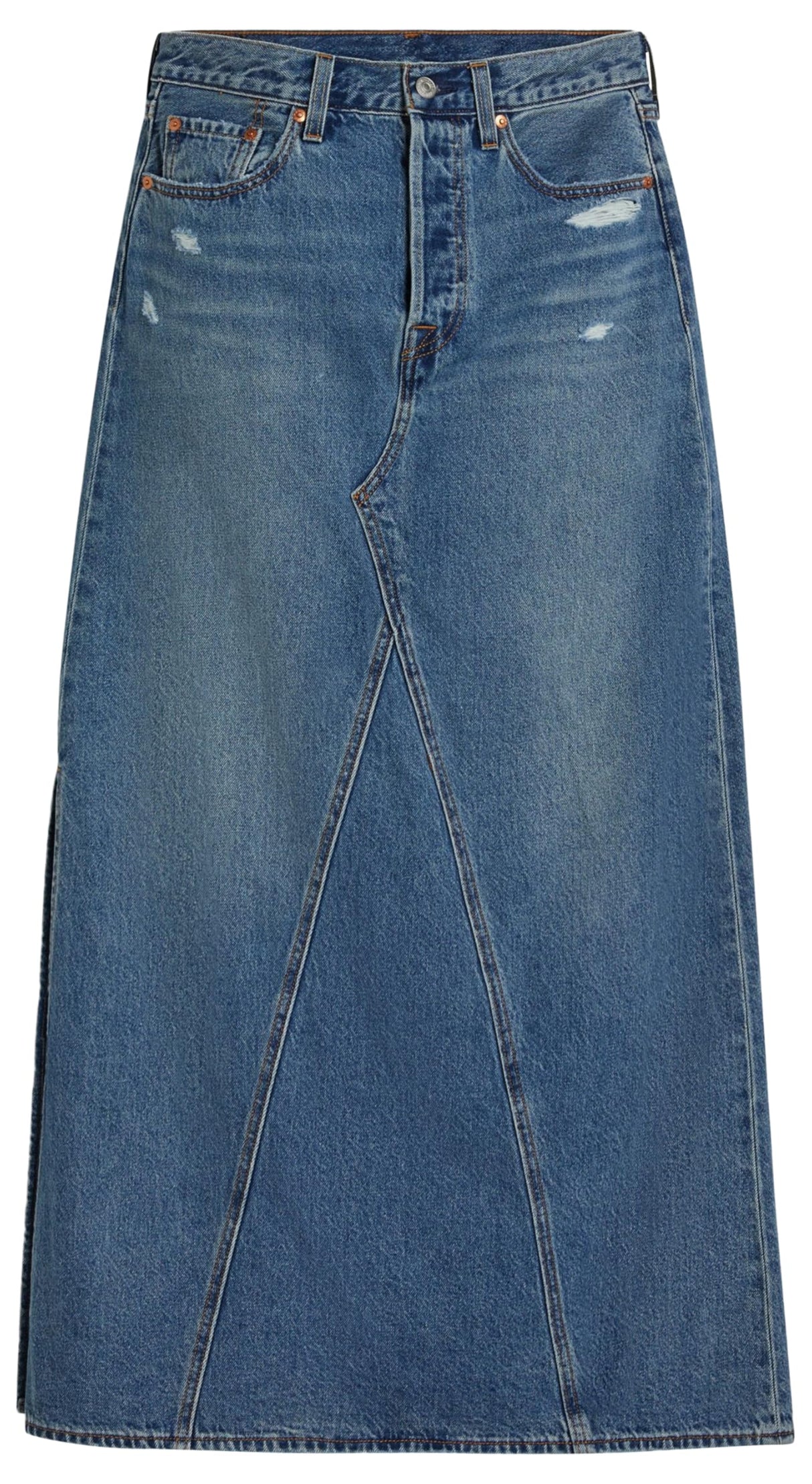 Levi's Iconic Long Skirt W/Slit Falda, Verified Vintage SKI, 27 Mujeres