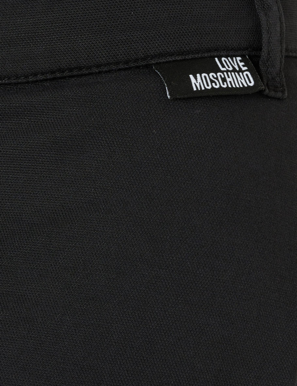 Love Moschino Canvas with Patch Pockets Falda Midi con Bolsillos de Parche, Black, 42 De Las Mujeres