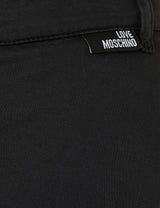 Love Moschino Canvas with Patch Pockets Falda Midi con Bolsillos de Parche, Black, 42 De Las Mujeres