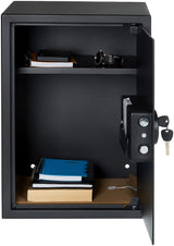 Amazon Basics Caja fuerte Electrónico de acero para el hogar con cerradura de teclado digital programable para joyas, dinero y objetos de valor, 51 litros, 35 x 33 x 50 cm, Negro