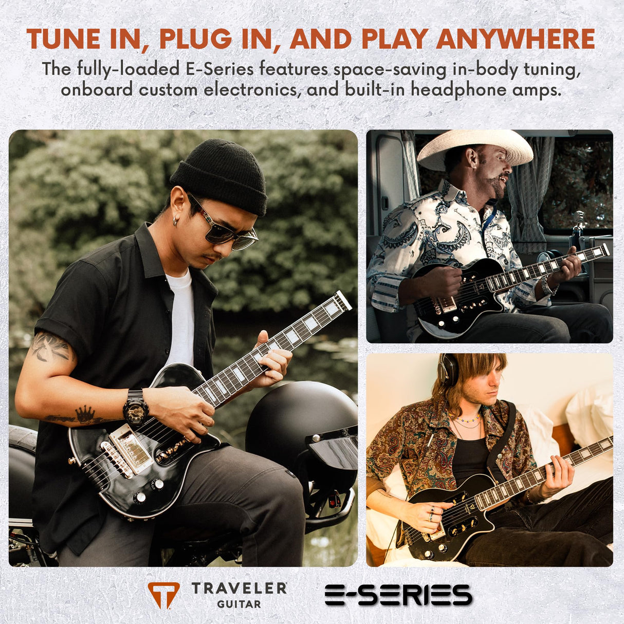 Traveler Guitar Guitarra eléctrica personalizada EG-1, negro brillante (EG1C BKG)