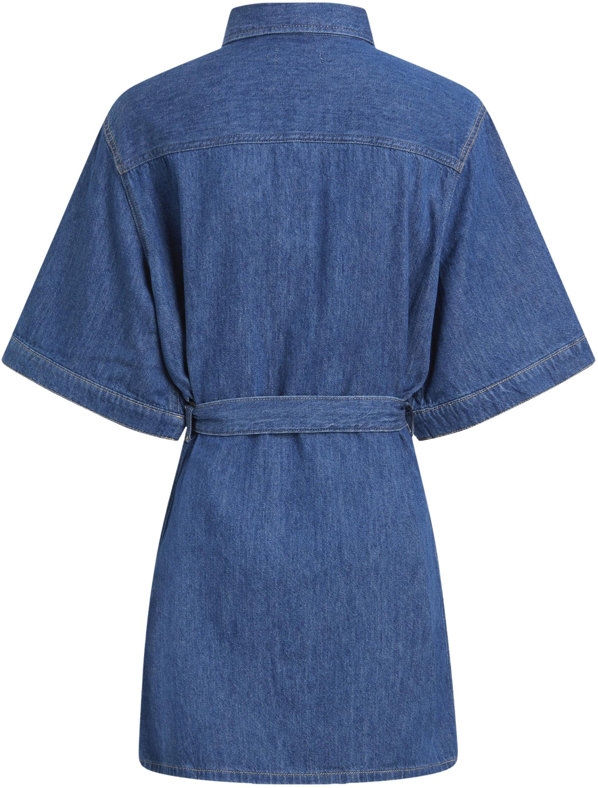 Calvin Klein Vestido Camisero Vaquero Mujer Linen Boxy Belted Denim, Azul (Denim Medium), M