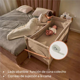 lionelo Ellen Cuna de Viaje 3 en 1 de 0 a 3 años, Cuna Colecho para Recién Nacidos y Mayores hasta 15 kg, 2 Alturas de Colchón, Correas de Amarre, Entrada Lateral con Cremallera, 2 Ruedas Bolsa
