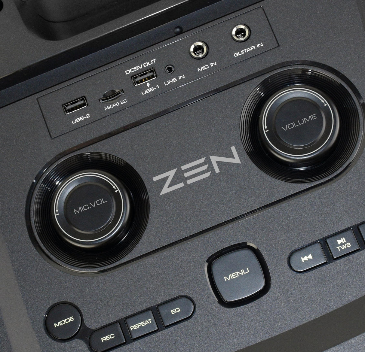 Altavoz portátil Bluetooth Zen Rings Potente de 600W, 7H de batería, luces LED RGB. Altavoz Grande con TWS, Aux in, USB, entrada de micrófono, y micrófono inalámbrico, con radio FM y con gran potencia