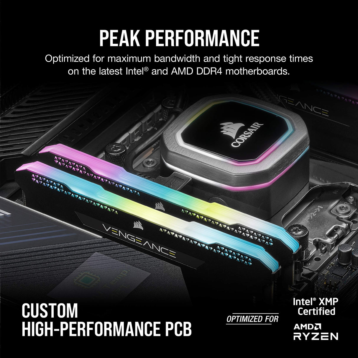Corsair Vengeance RGB Pro SL 64GB (2x32GB) DDR4 3600 MHz C18 Módulos de Memoria de Alto Rendimiento (Iluminación Dinámicaa RGB, Tiempos de Respuesta Reducidos) Negro