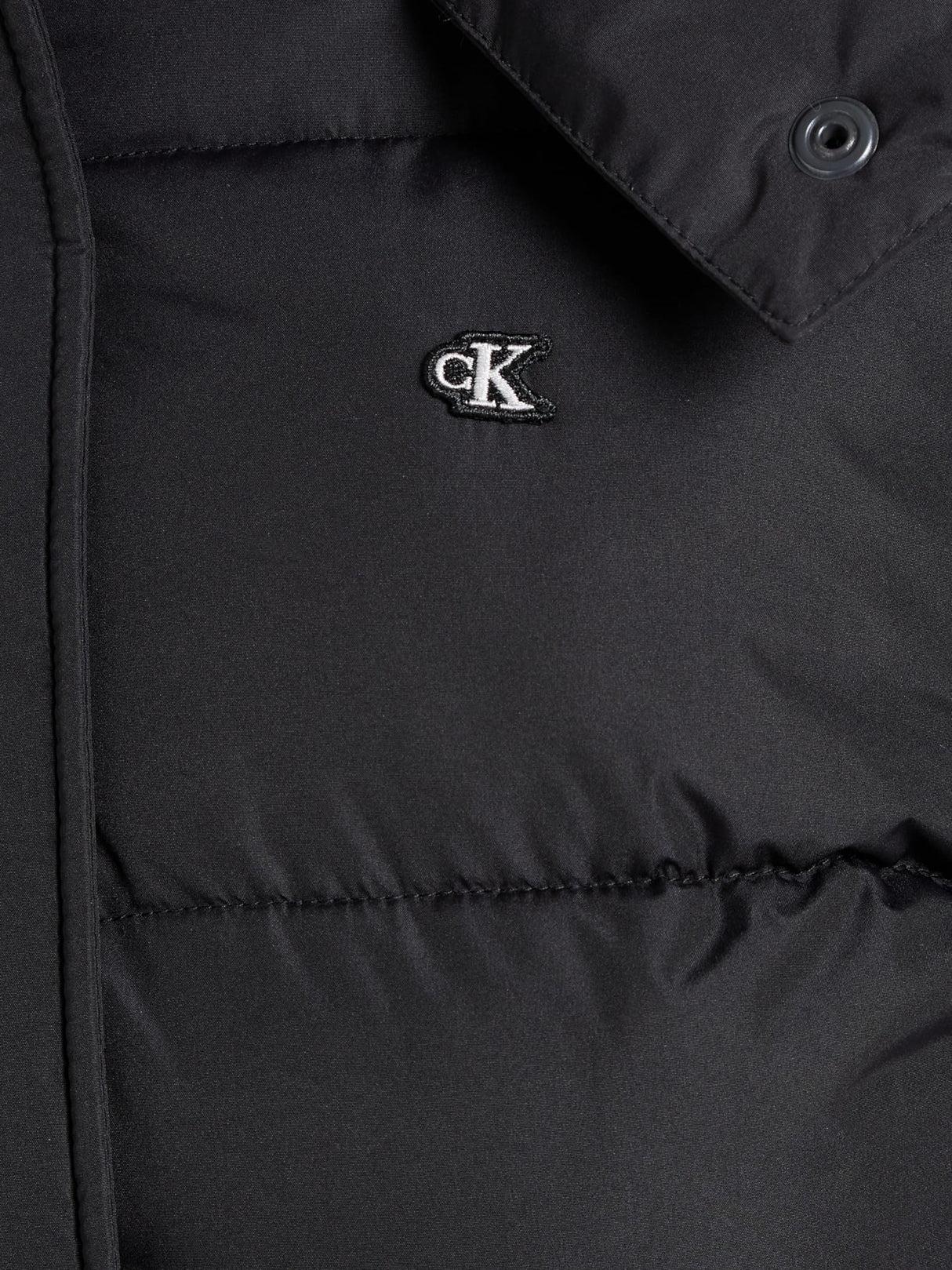 Calvin Klein Cazadora acolchada Mujer Matte Short Puffer con capucha, Negro (Ck Black), 3XL