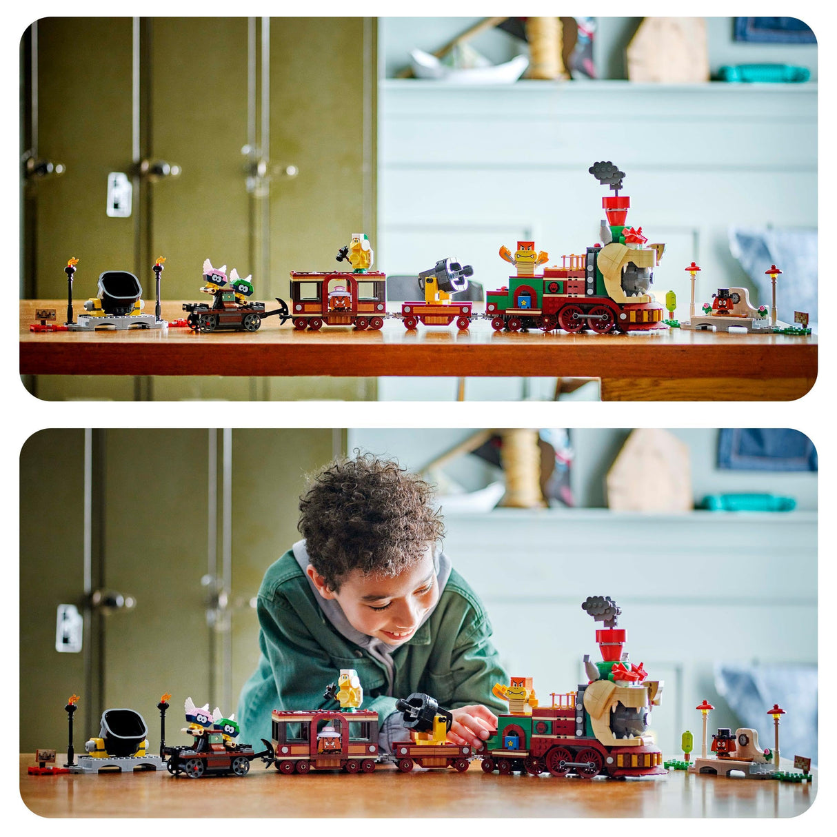 LEGO Super Mario El Tren expreso Bowser - Juguete Interactivo xon 2 Estaciones y 6 Figuras Inc. Hermano Martillo y 2 Goombas - Regalo Gamer para Niños y Niñas de 9+ Años 71437