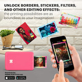 KODAK Step Impresora de fotos instantánea para smartphone - Mini portátil inalámbrica en color - Fotos adhesivas Zink 2x3” - Bluetooth compatible con iOS y Android - App de edición divertida - Rosa