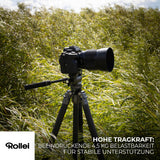 Rollei Easy Traveler Video - Trípode de Carbono (Capacidad de Carga de 4,5 kg, Altura de 164 cm, Ultraligero, Compacto, función de Bloqueo)