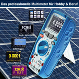 PeakTech 3440 - Multímetro Digital Rms con 4.0 Bluetooth y Pantalla Gráfica, 50000 Cuentas, Portátil Profesional, Tuv / Gs, Rango Automático Medidor de Voltaje, Probador de Continuidad - Cat III 1000V