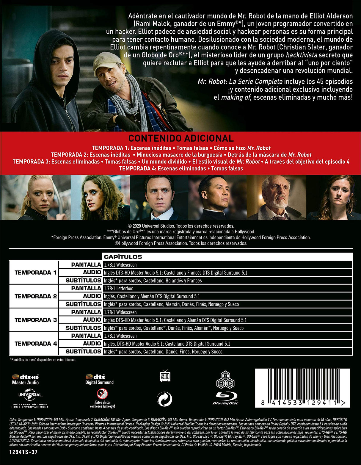 Mr. Robot - Temporadas 1-4 (Serie Completa BD) [Blu-ray]