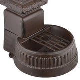 Relaxdays Fuente de Pie Antigua, con Grifo y Lavabo, 100x44,5x38cm, Bebedero Jardín, Terraza, Aluminio Fundido, Marrón, Acero