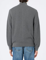 GANT Zipped Textured Cotton Cardigan Suéter, Gris Oscuro, M para Hombre
