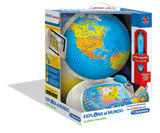 Clementoni Globo Terráqueo Interactivo, bola del mundo interactiva con sonido y App, a partir de 7 años, idioma español (55117), Multicolor