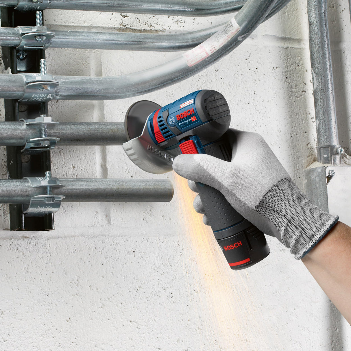 Bosch Professional 12V System GWS 12V-76 - Amoladora angular a batería (Ø 76 mm, 19500 rpm, 3 discos, sin batería, en L-BOXX)