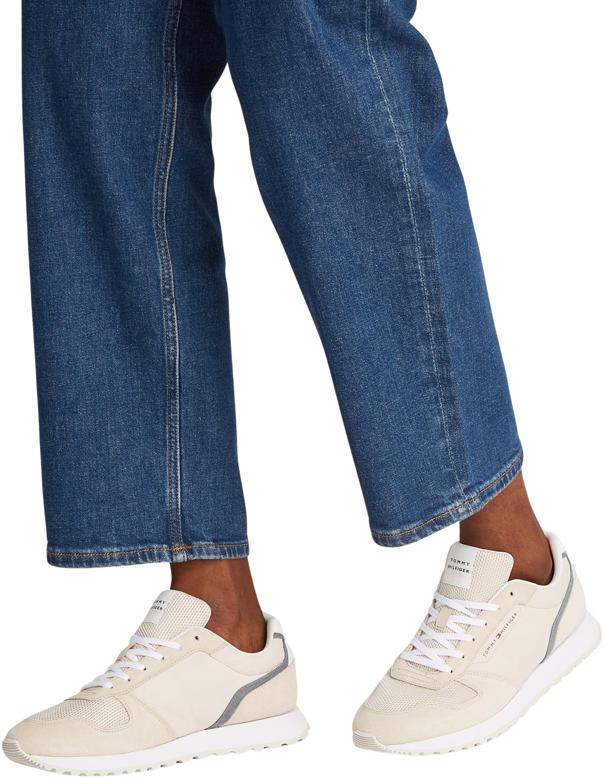 Tommy Hilfiger Runner Sneaker Hombre New Eva Summer Nylon Pop de Ante, Beige (Beige), 45