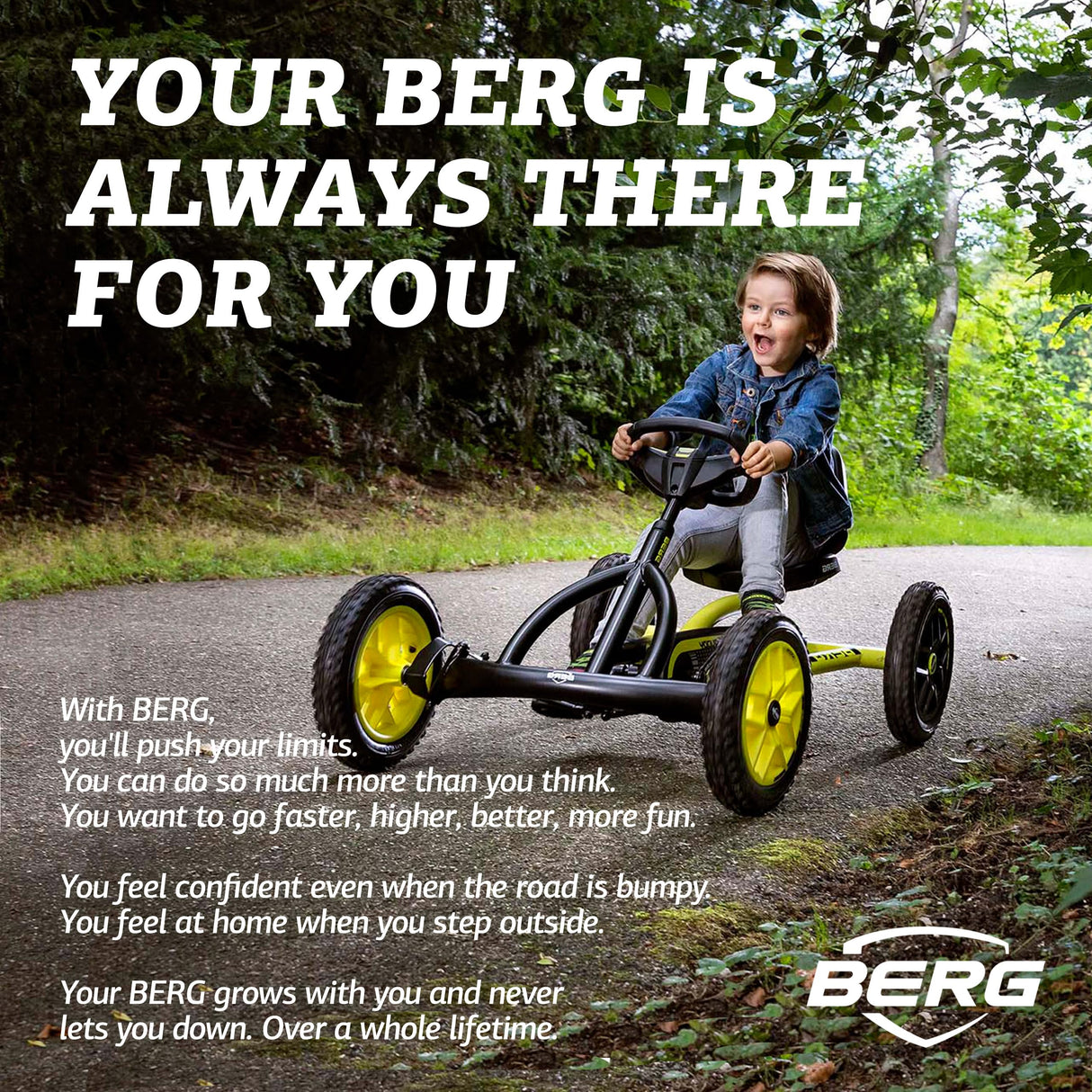 BERG Pedal Gokart Buddy Cross | Coche de Pedales, Seguro y Estabilidad, Juguete para niños Adecuado para niños de 3 a 8 años