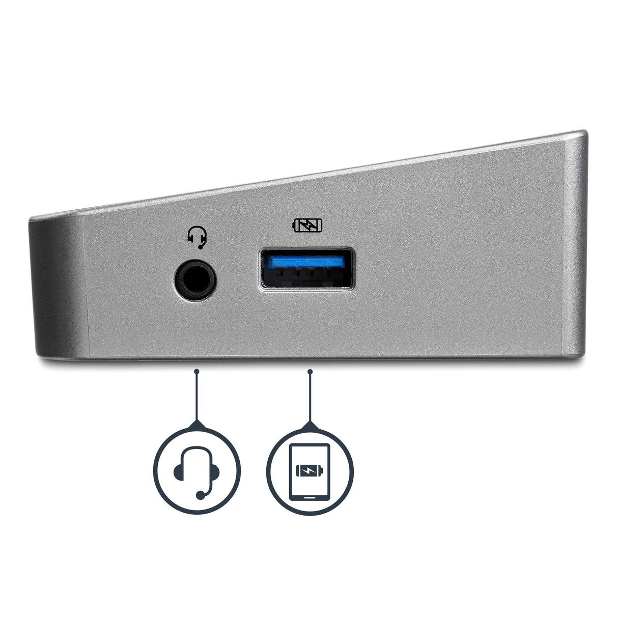 StarTech.com Docking Station USB 3.0 2x DisplayPort y HDMI 4K para 3 Monitores - Hub 5x USB-A (1x Fast Charge) - Audio de 3.5mm - Red GbE - Replicador de Puertos USB-A - Mac y Windows (USB3DOCKH2DP)