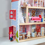 KidKraft Casa de muñecas de Madera Chelsea Cottage con Muebles y Accesorios para Mini muñecas de 12 cm, Casita para Miniature Figuras, Juguetes niños y niñas Desde 3 años (65054)