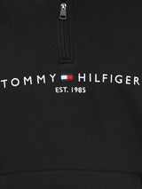 Tommy Hilfiger Hombre Sudadera con Cremallera Mockneck con Media Cremallera, Negro (Black), M