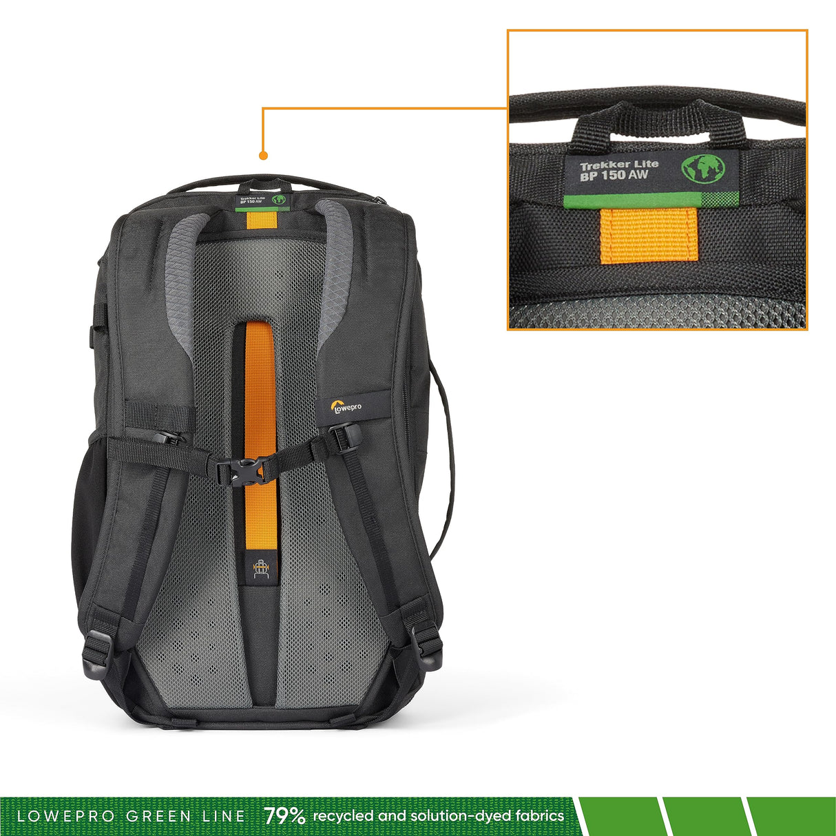 Lowepro Trekker Lite BP 150, Mochila para Cámara, con Inserto Extraíble, con Sistema de Correas para Accesorios, Negro, para Cámara Sin Espejo, Compatible con Sony Alpha 6000, Negro