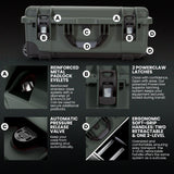 Nanuk Wheeled Series 935 - Funda Protectora Ligera de Resina NK-7 Impermeable para cámara DSLR, 3 Lentes, Flash, Color Verde Oliva