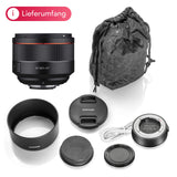 Samyang AF 85 mm F1.4 F + estación de Lente para Nikon F – 85 mm de Distancia Focal Fija, Enfoque automático, Objetivo Completo para Nikon sin Espejo y réflex DSLR de Formato Completo y cámaras APS-C