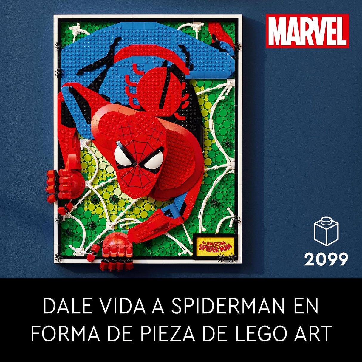 LEGO Art El Increíble Spider-Man Set Mural 3D, Póster de Lienzo para Construir, Decoración de Súperhéroe para el Hogar, Actividad Creativa, Regalo de Cómic para Adolescentes y Adultos 31209