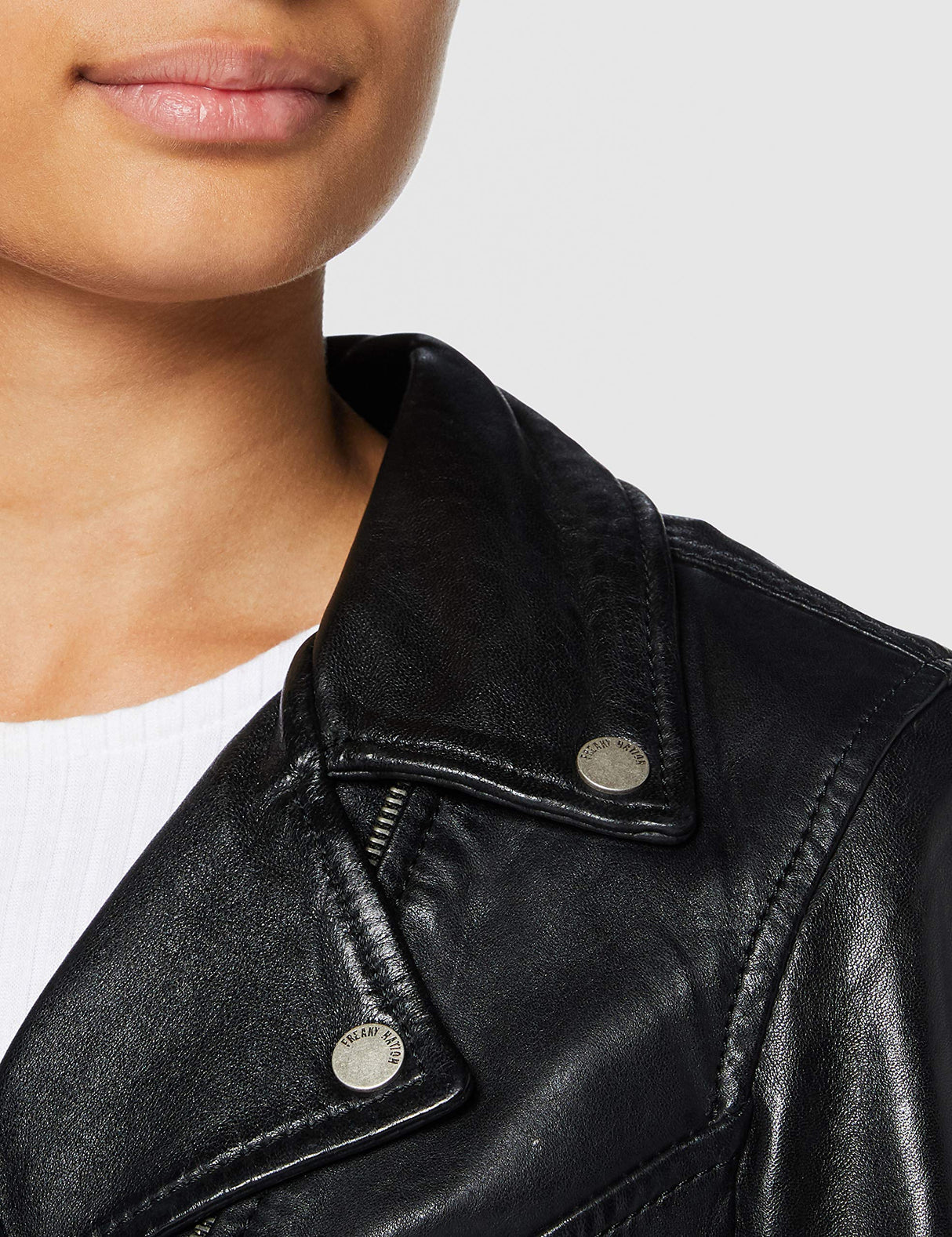 Freaky Nation Bali-FN SC Chaqueta de Cuero, Black, XL para Mujer
