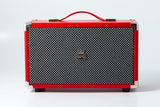 GPO Westwood Altavoz Bluetooth - Portátil, Retro, 25 vatios, subwoofer, entrada RCA, rejilla retro, asa de transporte - Rojo