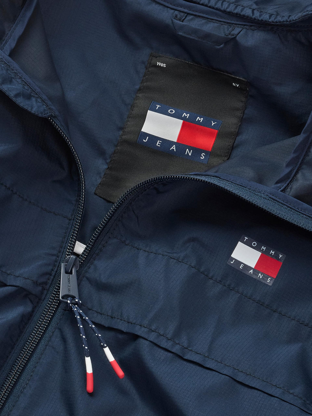 Tommy Jeans Cortavientos Hombre Chicago con capucha, Azul (Dark Night Navy), XXL