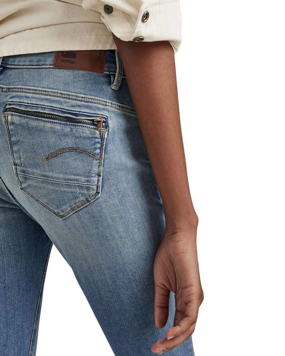 G-Star Para Mujer Midge Zip Mid-Waist Skinny Jeans, Azul (lt vintage aged destroy D05281-8968-9114), 29W / 30L