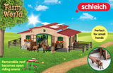 Schleich 42195 Caballeriza con Caballos y Accesorios, a Partir de 3 años, Farm World - playset, 96 Piezas