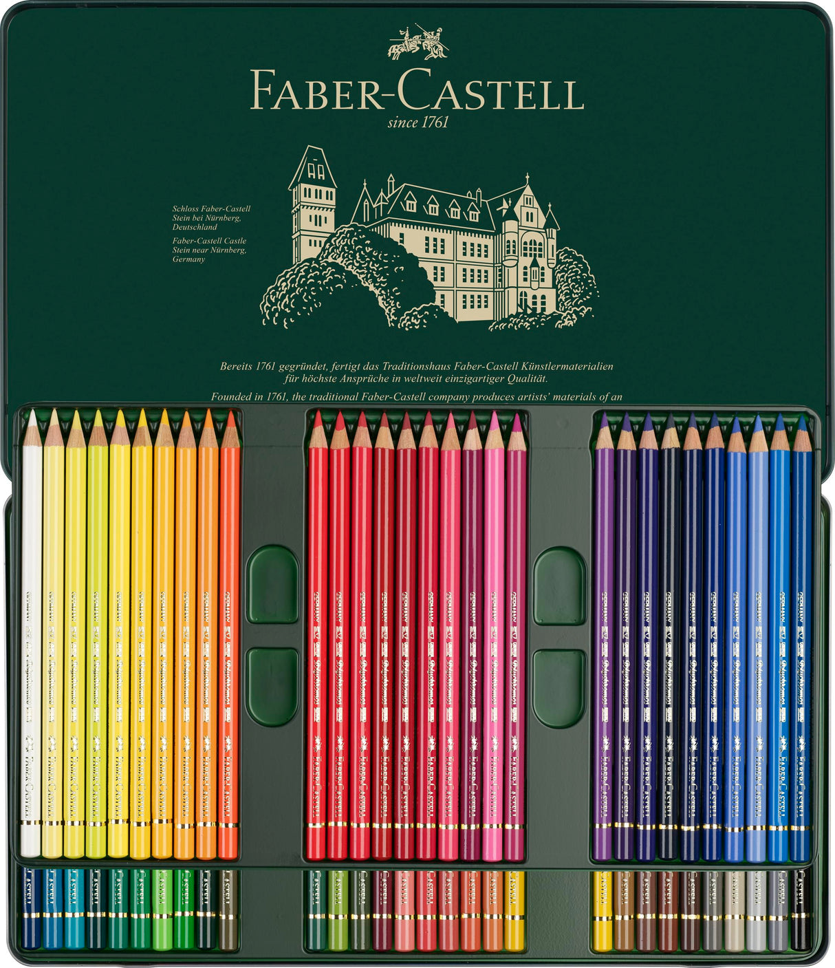 Faber-Castell 110060 - Estuche de Metal con 60 Ecolápices Polychromos - Multicolor