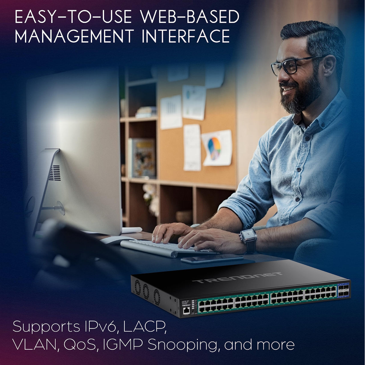 TrenDNET – Accesorios de 52 Puertos GIGA Web Smart 740 W PoE+ 10 G SFP+ Slots