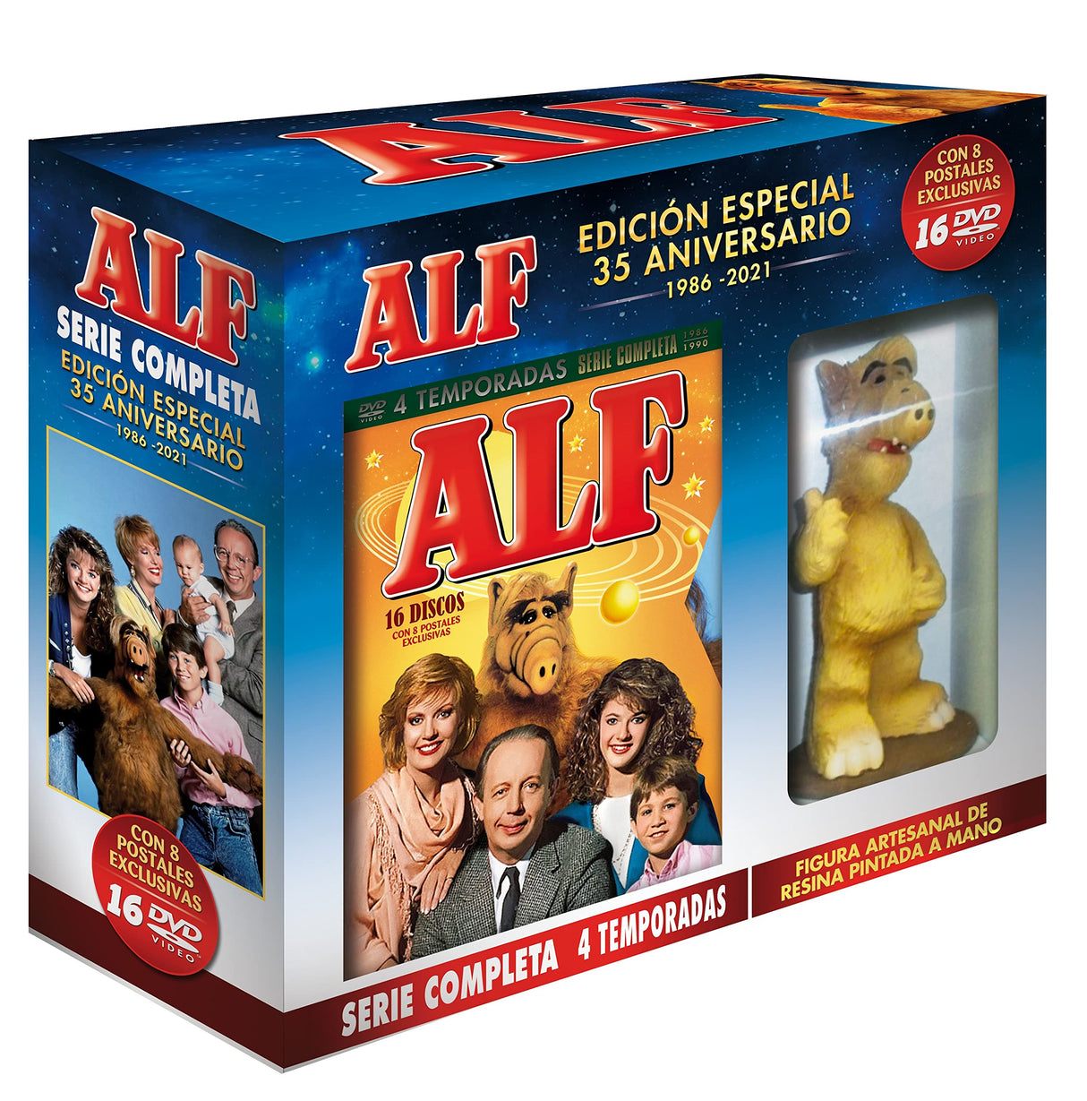 Pack FIGURA + ALF Serie Completa Temporadas 1-4 (16 DVDs ) Edicion Especial Digipack + Postales