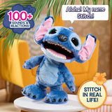 Just Play Peluche Interactivo Disney Ultimate Stitch, de 43 cm, más de 100 Sonidos y reacciones, se Mueve como el de Verdad, para niños a Partir de 3 años