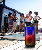 Sytech Altavoz Serie ledflow, 2 x 6,5", 60w. rms, RGB Flame, Recargable, USB, TF, FM, TWS