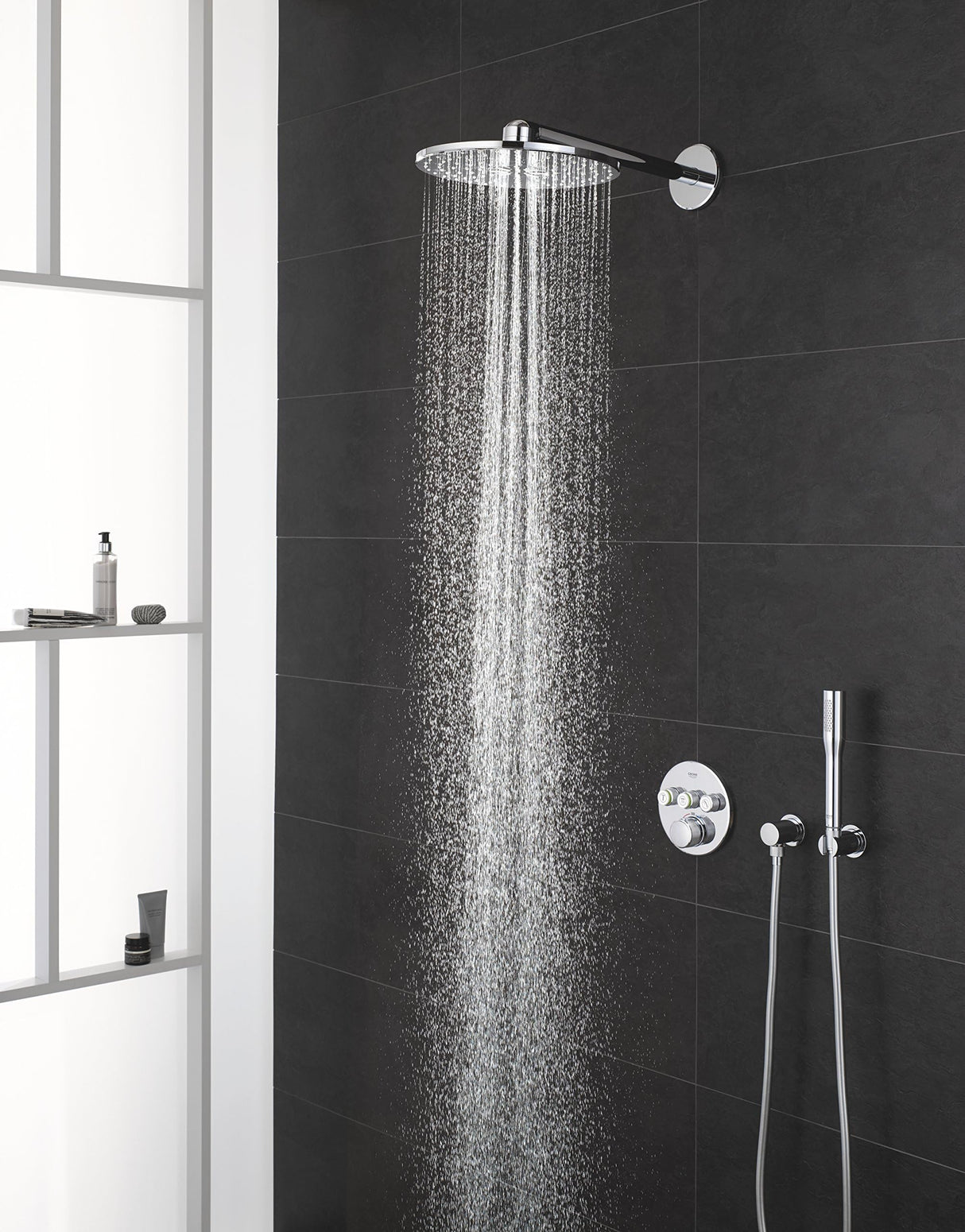 Grohe Grohtherm SmartControl - Termostato redondo para ducha y baño con instalación empotrada y tres válvulas, Cromo (29121000)