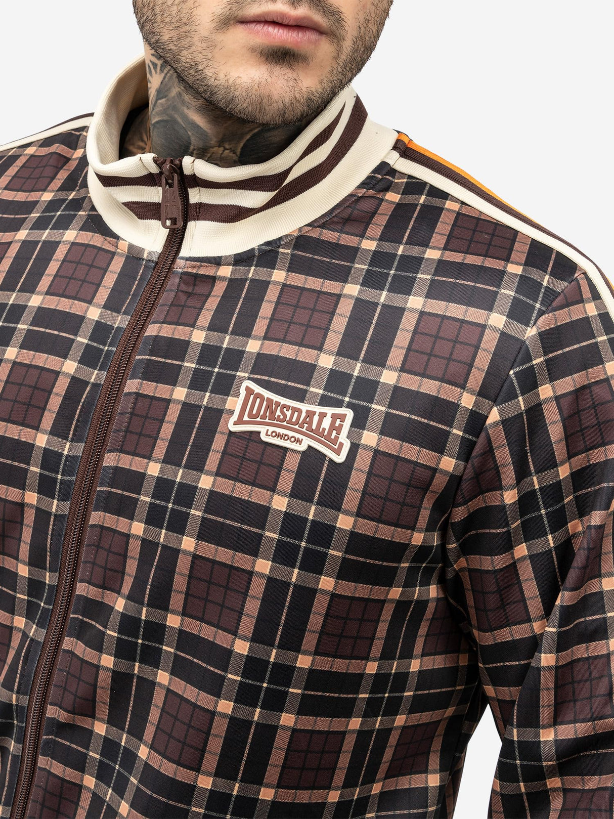 Lonsdale Hedley Chándal, Marrón/Crudo/Naranja, XXXL para Hombre