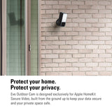 Eve Outdoor Cam – cámara segura con foco, máxima seguridad y privacidad (HomeKit Secure Video), 1080p, visión nocturna, Wi-Fi (2,4 GHz), sensor de movimiento, comunicación bidireccional