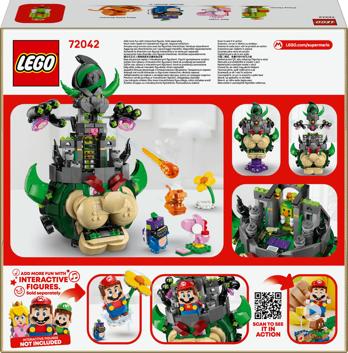 LEGO Super Mario Príncipe Florian y Bowser Castillo - Juego Interactivo con 4 Figuras Inc. Yoshi Rosa y Base para Jugar y Exponer - Regalo Gamer para Niños y Niñas de 9+ Años 72042