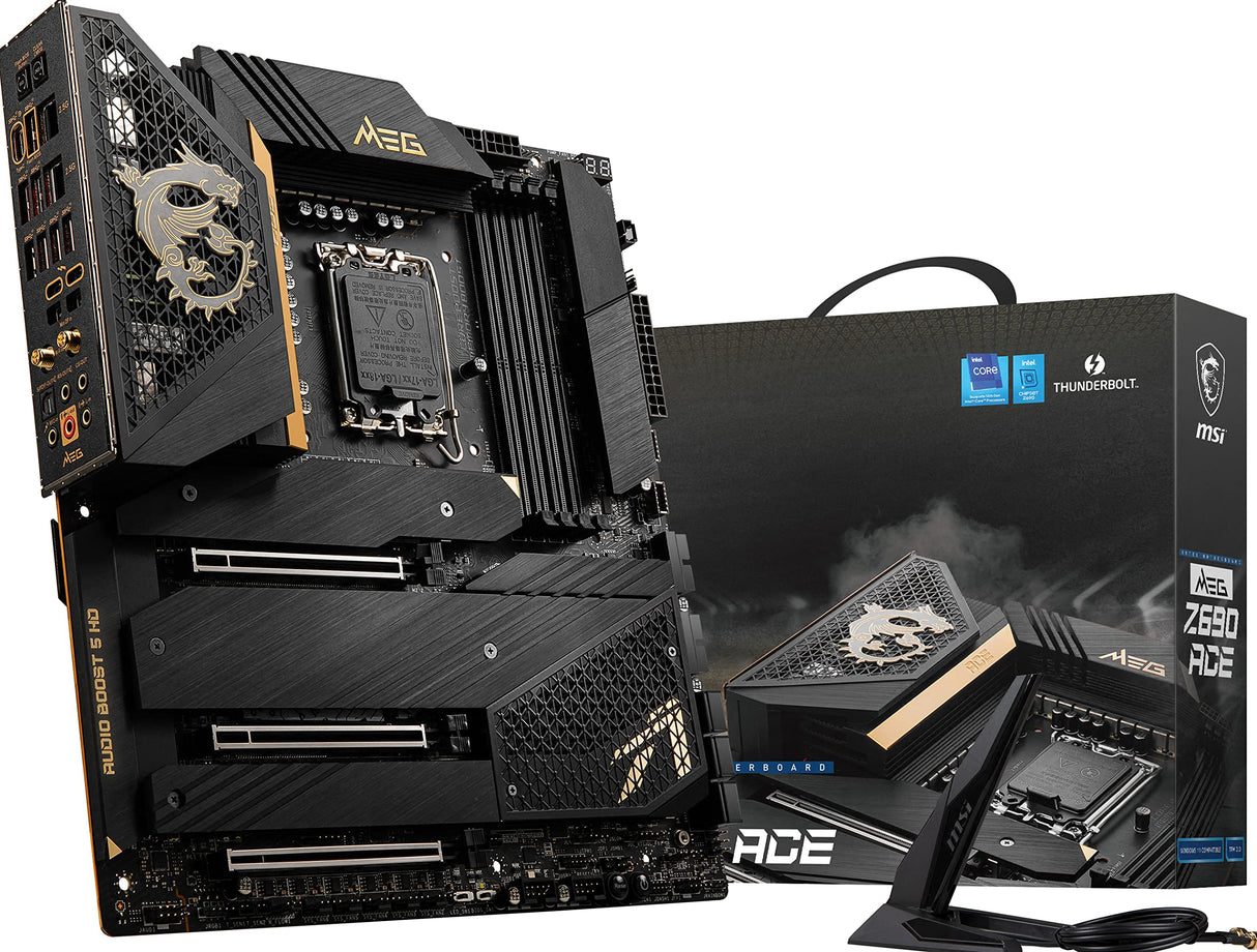 MSI MEG Z690 ACE Placa Base, E-ATX - Soporta Procesadores Intel Core 12th Gen, LGA 1700 - Direct 19+1+2 Phase VRM 105A, DDR5 DIMMs 6666+MHz/OC, 2 x PCIe 5.0 x16, 4 x M.2 Gen4, Wi-Fi 6E, Thunderbolt 4