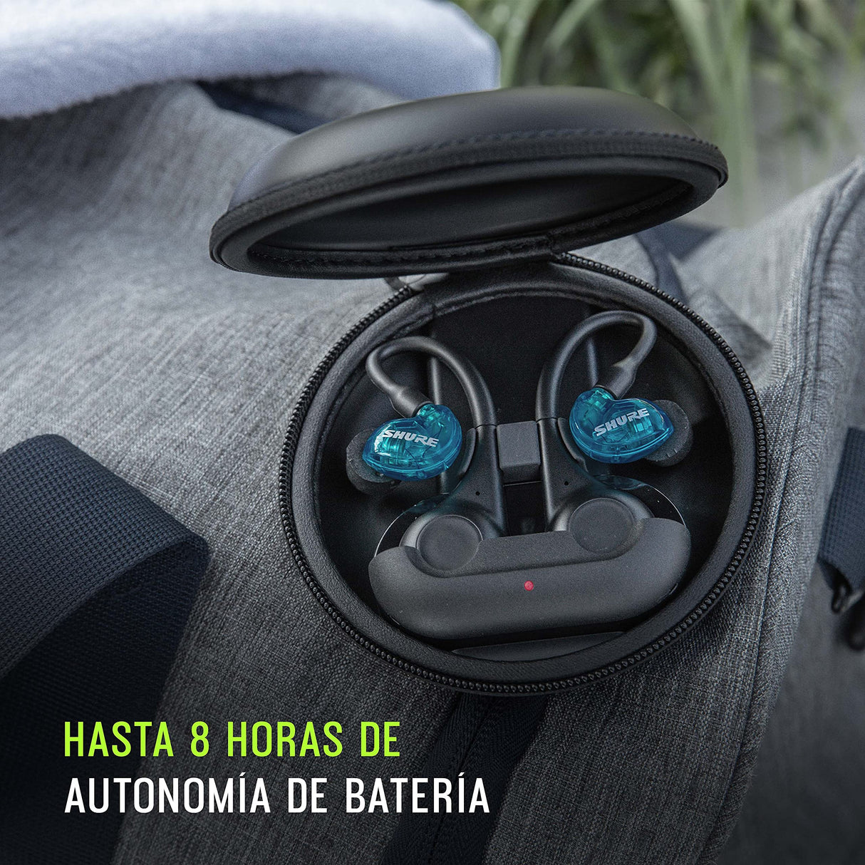Shure AONIC 215 TW2 Aurictos de Aislamiento de Sonido inalámbrico True Wireless con tecnología Bluetooth 5, Fit Secure Over-The-Ear, 32 Horas de duración de batería (Gen 2) Azul