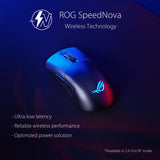 ASUS ROG Keris Wireless AimPoint - Ratón Gaming (conectividad Triple 2.4GHz RF, Bluetooth, USB), 36000 dpi, 5 Botones programables, ROG SpeedNova, interruptores Intercambiables, Paracord, Negro